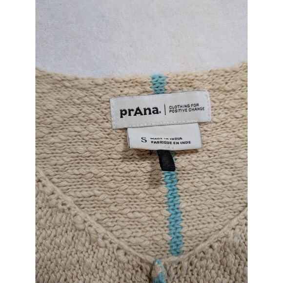 Prana striped cream sweater vest size S - Picture 2 of 3